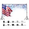 AOFOTO 20x10ft Fireworks American Flag Backdrop Patriotic President's Day 4 of July Independence Day Photography Background USA Veteran Holiday Kid Adults Patriotism Portrait Photo Studio Props Vinyl view 2