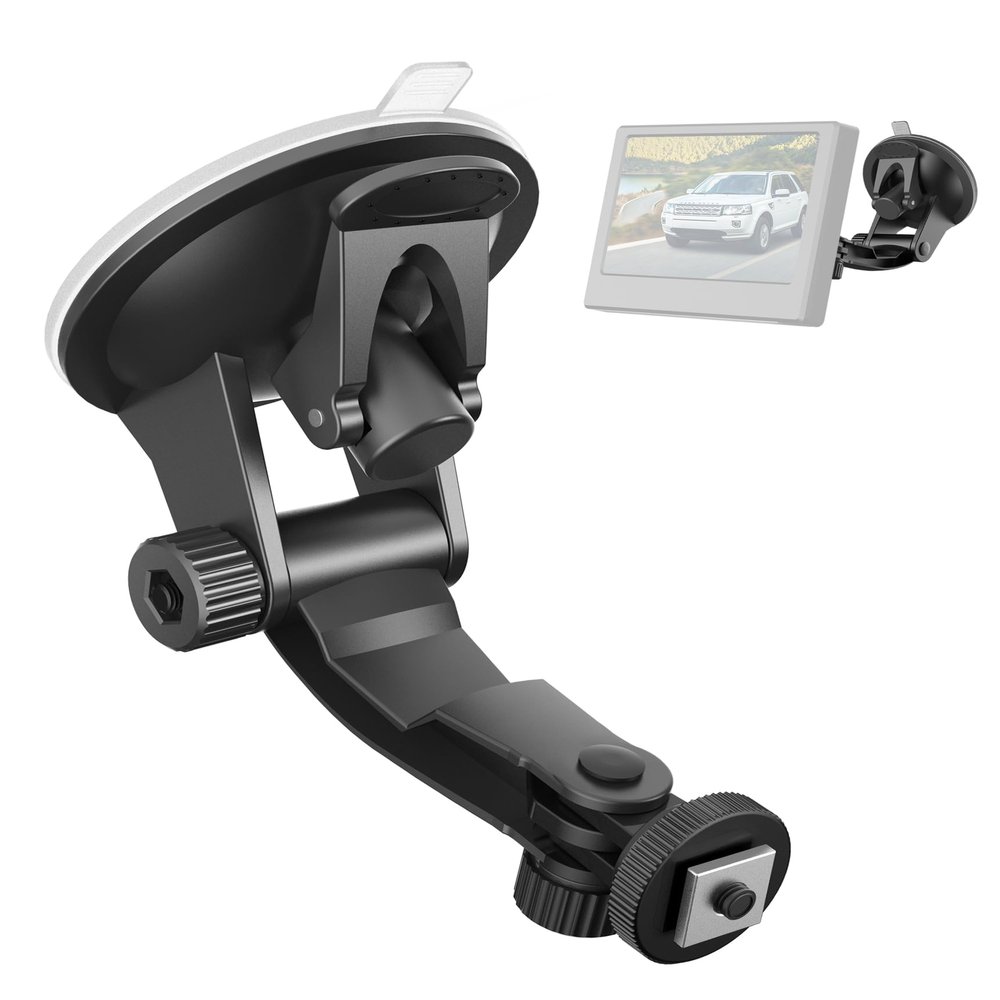 PixelMan Large Dual Suction Cup Backup Camera Mount for 7/9 inch Windshield and Car, RV, Truck Display Monitor Bracket