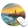 Sunset in Barcelona Round Mouse pad 8in, 100% Polyester Fabric, Bottom 3mm Rubber pad, Office, Games, Learning, for Desktop, Laptop, Personal Computer, Console, etc. view 2