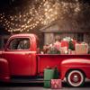 Christmas Red Truck Backdrop for Photography, Christmas Party Decoration Background Children Family Holiday Decor Banner 10x10ft view 2