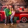 Christmas Red Truck Backdrop for Photography, Christmas Party Decoration Background Children Family Holiday Decor Banner 10x10ft view 3