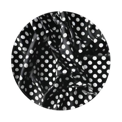 Black and White Corrugated dots Round Mouse pad 8in, 100% Polyester Fabric, Bottom 3mm Rubber pad, Office, Games, Learning, for Desktop, Laptop, Personal Computer, Console, etc.