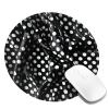 Black and White Corrugated dots Round Mouse pad 8in, 100% Polyester Fabric, Bottom 3mm Rubber pad, Office, Games, Learning, for Desktop, Laptop, Personal Computer, Console, etc. view 2