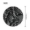 Black and White Corrugated dots Round Mouse pad 8in, 100% Polyester Fabric, Bottom 3mm Rubber pad, Office, Games, Learning, for Desktop, Laptop, Personal Computer, Console, etc. view 3