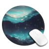 Science Fiction Stars Round Mouse pad 8in, 100% Polyester Fabric, Bottom 3mm Rubber pad, Office, Games, Learning, for Desktop, Laptop, Personal Computer, Console, etc. view 2