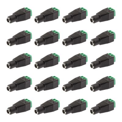 UltraPoE 40-Pack DC 12V 5A Power Adapter Barrel Jack Connector, 5.5mm x 2.1mm 40 x Female Plug for Led Light Strip CCTV Security Camera Monitoring Cable Wire Ends Plug