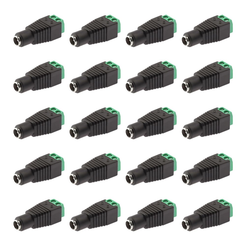 UltraPoE 40-Pack DC 12V 5A Power Adapter Barrel Jack Connector, 5.5mm x 2.1mm 40 x Female Plug for Led Light Strip CCTV Security Camera Monitoring Cable Wire Ends Plug