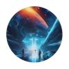 Science Fiction Future Round Mouse pad 8in, 100% Polyester Fabric, Bottom 3mm Rubber pad, Office, Games, Learning, for Desktop, Laptop, Personal Computer, Console, etc. view 1