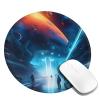 Science Fiction Future Round Mouse pad 8in, 100% Polyester Fabric, Bottom 3mm Rubber pad, Office, Games, Learning, for Desktop, Laptop, Personal Computer, Console, etc. view 2