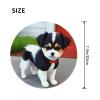 Black and White Puppy Round Mouse pad 8in, 100% Polyester Fabric, Bottom 3mm Rubber pad, Office, Games, Learning, for Desktop, Laptop, Personal Computer, Console, etc. view 3