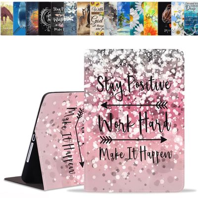 BWOOLL Case for Samsung Galaxy Tab A7 10.4 inch 2022/2020 (SM-T500/T503/T505/T507/T509), Inspirational Quote Stay Positive Work Hard and Make It Happen Slim PU Leather Stand Cover with Auto Wake/Sleep