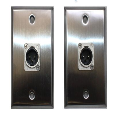 (2) Two XLR Single Wall Plates w/NEUTRIK NC3MD-L-1 Male 3 Pin (Stainless Steel)