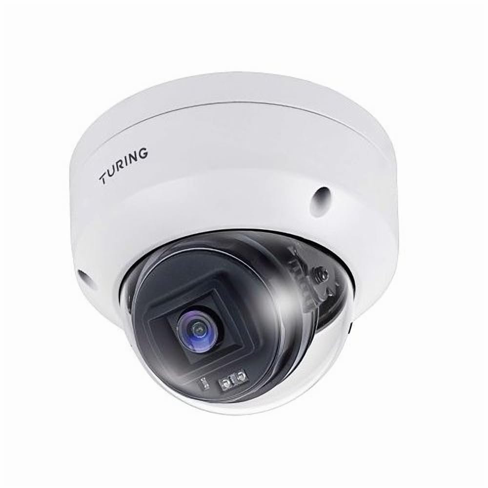 Turing EVC5FD256-1Y 5MP Edge+ Cloud Dome Camera with TV-CORE1Y VSaaS Core License, White, 256Gb Onboard Storage, 2.8mm Lens, Object Detection on The Edge