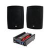 Dual Electronics LU63PB Black 3-Way High Performance Outdoor Indoor Speakers DBTMA100 Black Micro Wireless Bluetooth 2 Channel Stereo Class-D Amplifier view 1