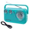 Studebaker SB2003 Retro Portable AM FM Radio | Built in Speaker | AC Powered/Battery | Aux-in Cable (Bundle) (Turquoise) view 3