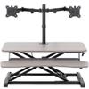 VIVO Height Adjustable 32 inch Standing Desk Converter with Dual 13 to 30 inch Monitor Stand, Sit Stand Monitor Mount and Desk Riser, Gray, DESK-V000K-M2G view 1