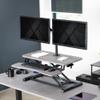VIVO Height Adjustable 32 inch Standing Desk Converter with Dual 13 to 30 inch Monitor Stand, Sit Stand Monitor Mount and Desk Riser, Gray, DESK-V000K-M2G view 2