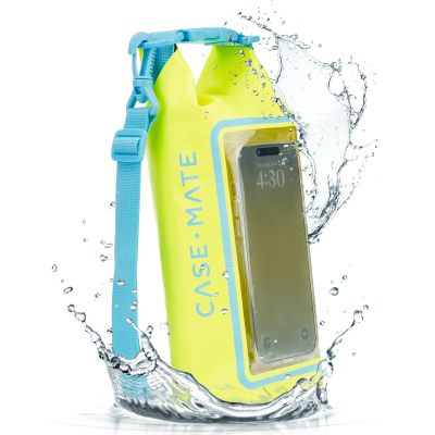 Case-Mate Citrus Splash Mini IP68 Waterproof Bucket Bag - Roll Top Dry Bag 2L Cap with Waterproof Pouch for Swimming Kayaking Boating Travel and More - For Phones Up to 7"