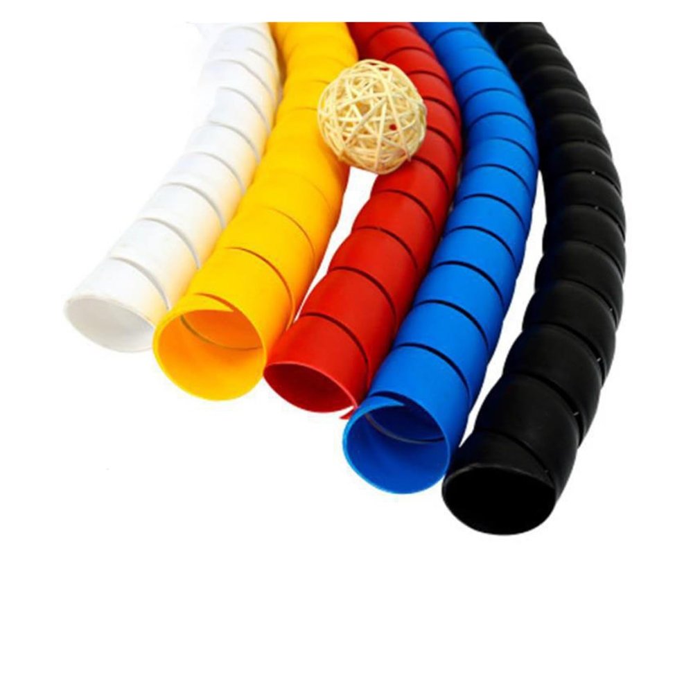 2meters 8mm 10mm Line Organizer Pipe Protection Flexible Spiral Wrap Winding Cable Wire Sleeve Cover Tube (Color : Yellow, Size : 12mm)