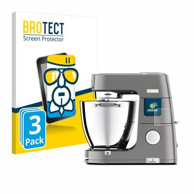 brotect Glass Screen Protector Film compatible with Kenwood Titanium Chef Patissier XL (3 Pack) - Glass-Foil Protection [Scratch Resistant]