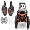 KICKER (2) 45KM654L 6.5" 390w Marine LED Speakers w/Charcoal with White Grilles KM65 Bundle with 2 Rockville MAC65B 6.5" Black Aluminum Wakeboard Tower Speaker Pod Enclosures