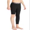 DEVOROPA Youth Boys One Leg Compression Pants for Basketball 3/4 Leggings Sports Tights Kids Athletic Soccer Base Layer Black M view 2