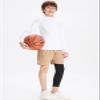 DEVOROPA Youth Boys One Leg Compression Pants for Basketball 3/4 Leggings Sports Tights Kids Athletic Soccer Base Layer Black M view 3