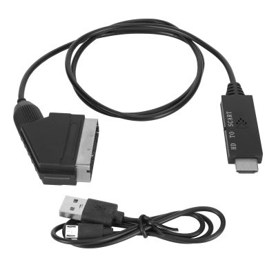 to SCART Cable, HD Digital Video to Scart Converter Adapter Cable for TV VHS VCR DVD, Support Play on TVs VHS VCRs DVD Recorders