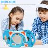 Coque Enfants Pour iPad 9,7 Pouces (6me/5me Gnration, 2018/2017), Antichoc & Robuste Mignon Coque avec Support Rotatif 360 + Poigne + Bandoulire,Light Blue view 3