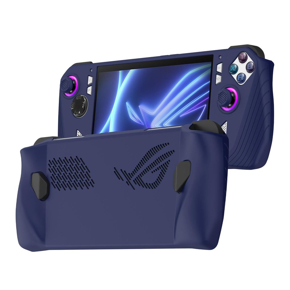 BoxWave Case Compatible with ASUS ROG Ally Z1 - FlexiSkin, Silicone Cover Soft Low Profile 360 Protection for Z1, Extreme Cobalt Blue, bw-27-40511-11862