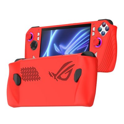BoxWave Case Compatible with ASUS ROG Ally Z1 - FlexiSkin, Silicone Cover Soft Low Profile 360 Protection for Z1, Extreme Scarlet Red, bw-27-40511-11863