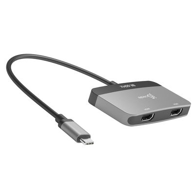 j5create 8K USB Type C to Dual HDMI Display Adapter - Single 8K60/4K144 or Dual 4K60 - Support MST Extended Mode, for Gamers and Professionals, Suitable for Windows Laptop (JCA465)