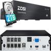 ZOSI 4K 8CH PoE NVR, H.265+ 8 Ports 16 Channel 8MP Network Video Recorder for Home Surveillance System, Pre-Installed 2TB Hard Drive, 24/7 Recording, Only Work with 4K/5MP/3MP HD ZOSI PoE Cameras view 1