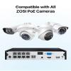 ZOSI 4K 8CH PoE NVR, H.265+ 8 Ports 16 Channel 8MP Network Video Recorder for Home Surveillance System, Pre-Installed 2TB Hard Drive, 24/7 Recording, Only Work with 4K/5MP/3MP HD ZOSI PoE Cameras view 2