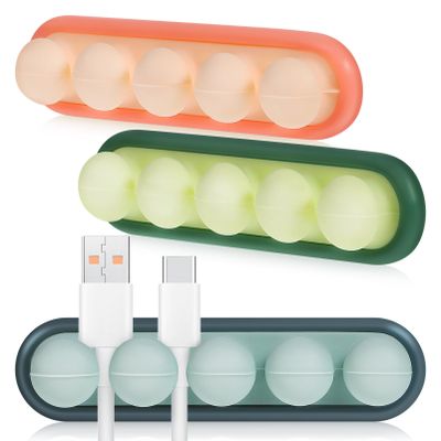 Cabilock 3pcs Cable Organizer Clip Slots for Desktop Multi Cord Management Holder for Electric Wires Compatible Use