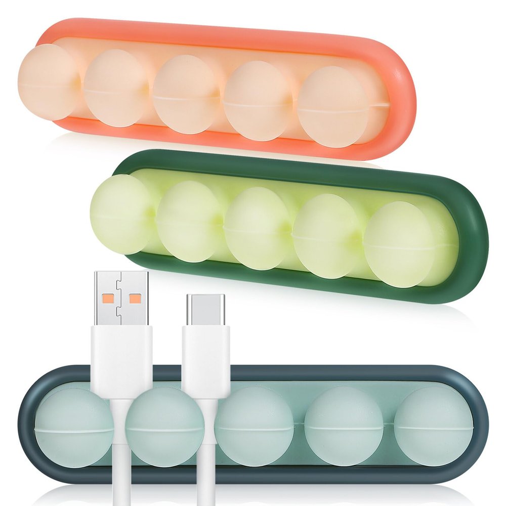 Cabilock 3pcs Cable Organizer Clip Slots for Desktop Multi Cord Management Holder for Electric Wires Compatible Use