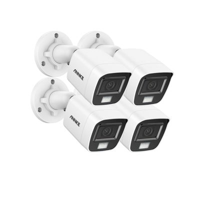 ANNKE 4 Packed 3K Wired Security Cameras, Smart Dual Light HD TVI Add-on Outdoor CCTV Cameras with Built-in Mic and Color Night Vision, IP67 Weatherproof Home Surveillance Security Bullet Cam