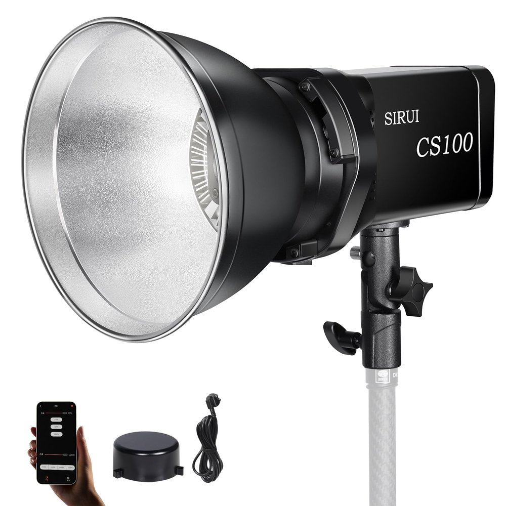 SIRUI CS100 100W LED Video Light, Portable Daylight Continuous Lighting, 5600K CRI 96, TLCI 98 4000Lux/m, Bowens Mount, 8 Special Effect, APP Control
