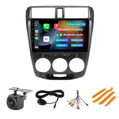 Car Stereo Radio for Honda City 2008-2013 - Biorunn Wireless Wired Car-Play and Android Auto GPS Navigation - (4GB+64GB) Head Unit 9 Inch Blue-Tooth 5GWiFi Update Kit RDS FM AM DSP