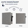 kwmobile Case Compatible with Amazon Kindle Oasis 10. Generation - Fabric Cover with Magnetic Closure, Strap, Pocket - Light Grey view 4