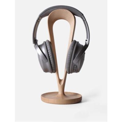 Headset Stand Headphone Stand Wooden Headphone Holder,Round solid wood base Headset Stand Desk Headphone Holder,multifunctional desktop hook headphone mount game stand,Suitable all headset, B-maple