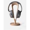 Headset Stand Headphone Stand Wooden Headphone Holder,Round solid wood base Headset Stand Desk Headphone Holder,multifunctional desktop hook headphone mount game stand,Suitable all headset, B-maple view 1