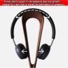 Headset Stand Headphone Stand Wooden Headphone Holder,Round solid wood base Headset Stand Desk Headphone Holder,multifunctional desktop hook headphone mount game stand,Suitable all headset, B-maple view 3
