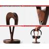 Headset Stand Headphone Stand Wooden Headphone Holder,Round solid wood base Headset Stand Desk Headphone Holder,multifunctional desktop hook headphone mount game stand,Suitable all headset, B-maple view 4