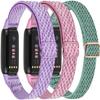 3-Pack Elastic Nylon Bands Compatible with Fitbit Luxe, Breathable Adjustable Replacement Stretchy Nylon Loop Wristband Sport Strap for Women Men, 306 view 1