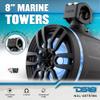 DS18 Marine Tower Speakers Bundle - Waterproof BT Audio Receiver Rocker Switch with 2X 8 Water Resistant Wakeboard Tower Speakers w/Integrated RGB LED Lights - Great for Powersports, ATV UTV & Boats view 4