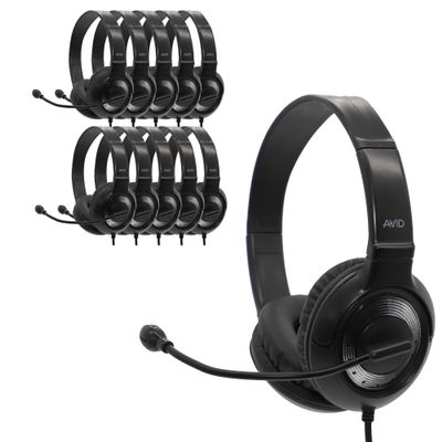 Avid AE-55 Black and Silver Headphone with Microphone and USB 2.0 Plug (20 Pack)