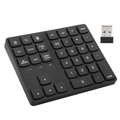 Naroote Wireless Keyboard with Number Pad Keyboard with Number Pad Number Pad for Laptop,Mini Numeric Keypad 35 Keys 2.4G Wireless Ultra Slim Portable Keyboard Computer Supplies