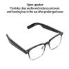 Airshi Smart Glasses, Open Ear Style Glasses Music Playing Anti Blue Lens IPX4 Waterproof for Daily Life (Black Progressive Color Frame) view 2