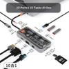 USB C Multi Port 10 in 1 Docking Station With PD 100W, Multi Screen 4K Outputs, Stable Ethernet, 5Gbps Data Transfer, Aux 3.5mm Type-C USB Hub Adapter view 2